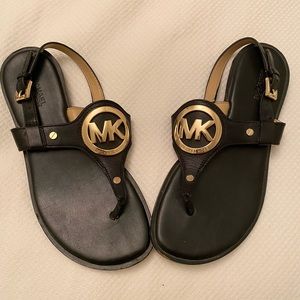 MK black sandals in size 6